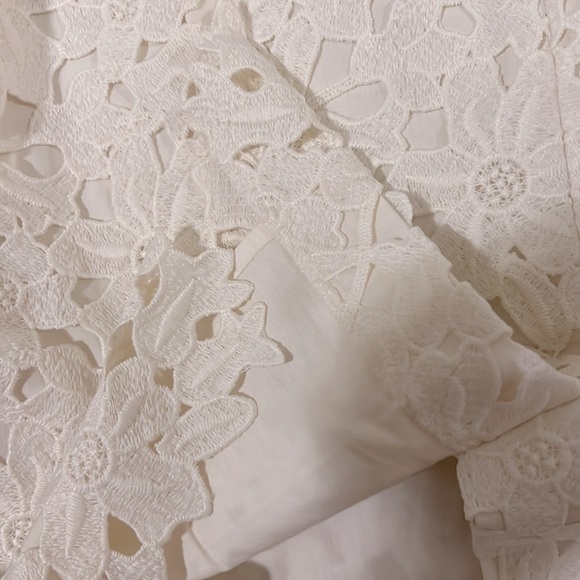 Ann Taylor Loft Floral Ivory White Lace Pencil Skirt, 0 - Picture 8 of 10